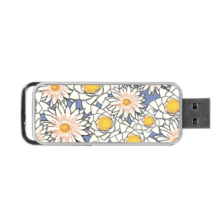 Flowers Pattern Lotus Lily Portable USB Flash (One Side)