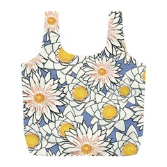 Flowers Pattern Lotus Lily Full Print Recycle Bag (l)