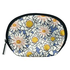 Flowers Pattern Lotus Lily Accessory Pouch (medium) by HermanTelo