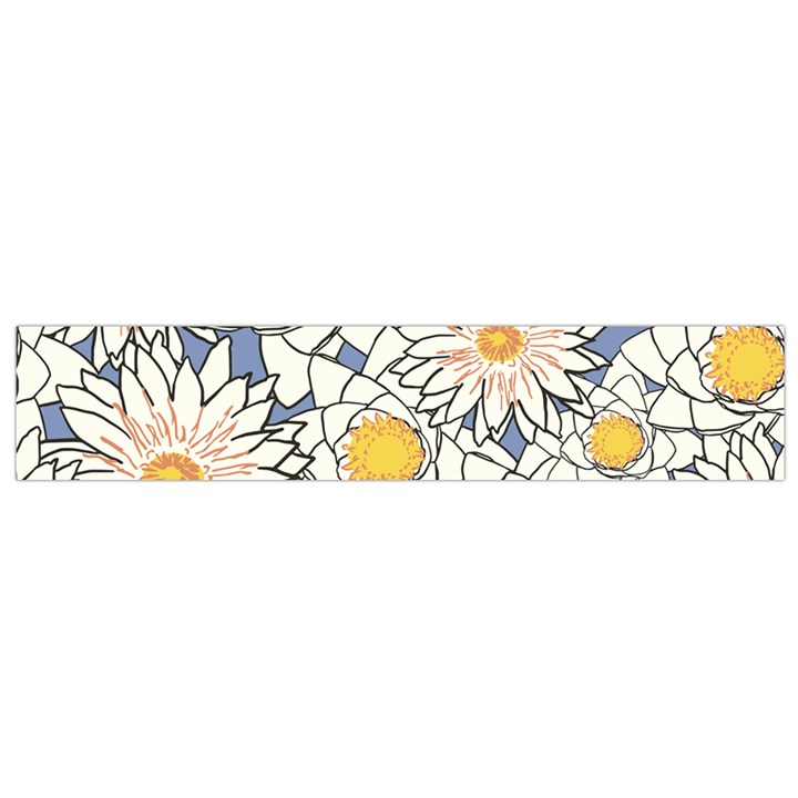 Flowers Pattern Lotus Lily Small Flano Scarf