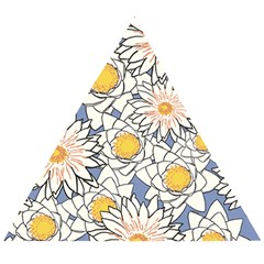 Flowers Pattern Lotus Lily Wooden Puzzle Triangle by HermanTelo