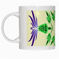 Thistle Flower Purple Thorny Flora White Mugs by Bajindul