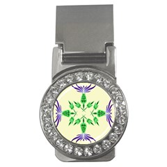 Thistle Flower Purple Thorny Flora Money Clips (cz)  by Bajindul