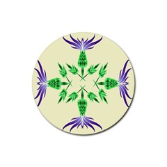 Thistle Flower Purple Thorny Flora Rubber Round Coaster (4 Pack)  by Bajindul