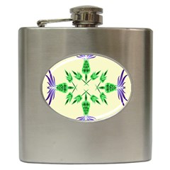 Thistle Flower Purple Thorny Flora Hip Flask (6 Oz) by Bajindul