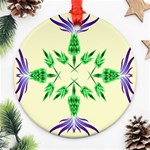 Thistle Flower Purple Thorny Flora Round Ornament (Two Sides) Front