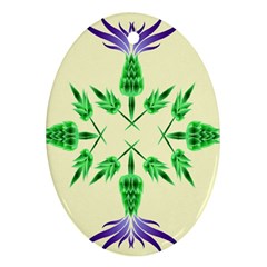 Thistle Flower Purple Thorny Flora Oval Ornament (two Sides)