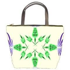 Thistle Flower Purple Thorny Flora Bucket Bag by Bajindul