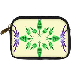 Thistle Flower Purple Thorny Flora Digital Camera Leather Case by Bajindul