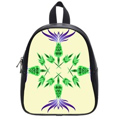 Thistle Flower Purple Thorny Flora School Bag (small) by Bajindul