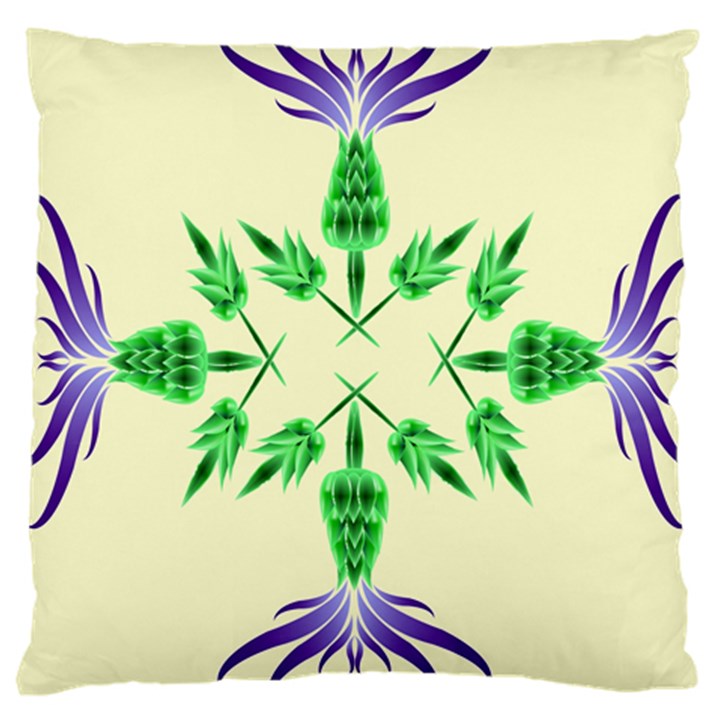 Thistle Flower Purple Thorny Flora Large Cushion Case (One Side)