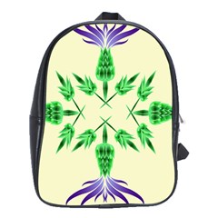 Thistle Flower Purple Thorny Flora School Bag (xl) by Bajindul