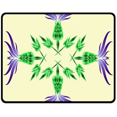 Thistle Flower Purple Thorny Flora Double Sided Fleece Blanket (Medium) 