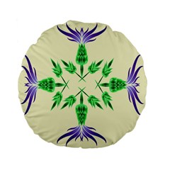 Thistle Flower Purple Thorny Flora Standard 15  Premium Flano Round Cushions by Bajindul