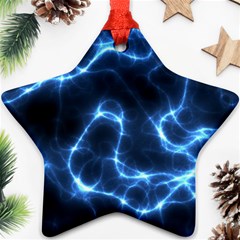 Lightning Electricity Pattern Blue Ornament (star) by Mariart