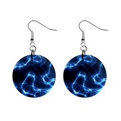 Lightning Electricity Pattern Blue Mini Button Earrings by Mariart