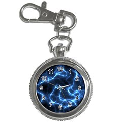 Lightning Electricity Pattern Blue Key Chain Watches by Mariart