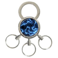 Lightning Electricity Pattern Blue 3-ring Key Chain by Mariart