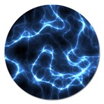 Lightning Electricity Pattern Blue Magnet 5  (Round) Front