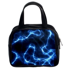 Lightning Electricity Pattern Blue Classic Handbag (two Sides) by Mariart