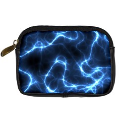 Lightning Electricity Pattern Blue Digital Camera Leather Case by Mariart