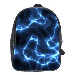 Lightning Electricity Pattern Blue School Bag (large) by Mariart