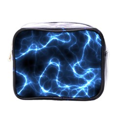 Lightning Electricity Pattern Blue Mini Toiletries Bag (one Side) by Mariart