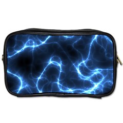 Lightning Electricity Pattern Blue Toiletries Bag (one Side) by Mariart