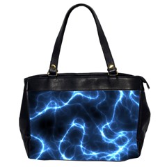 Lightning Electricity Pattern Blue Oversize Office Handbag (2 Sides) by Mariart