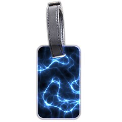 Lightning Electricity Pattern Blue Luggage Tag (two Sides) by Mariart