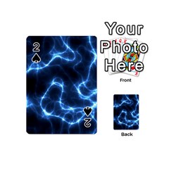 Lightning Electricity Pattern Blue Playing Cards 54 Designs (mini) by Mariart