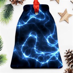 Lightning Electricity Pattern Blue Ornament (bell) by Mariart