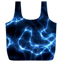 Lightning Electricity Pattern Blue Full Print Recycle Bag (xl) by Mariart