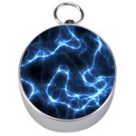 Lightning Electricity Pattern Blue Silver Compasses Front