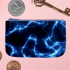 Lightning Electricity Pattern Blue Large Coin Purse by Mariart