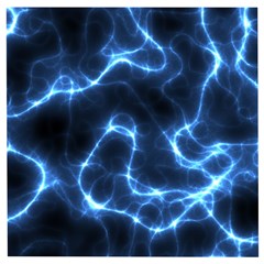 Lightning Electricity Pattern Blue Wooden Puzzle Square by Mariart