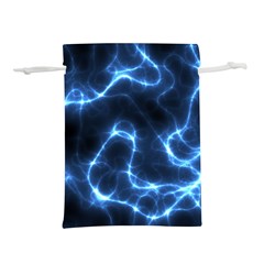 Lightning Electricity Pattern Blue Lightweight Drawstring Pouch (m) by Mariart