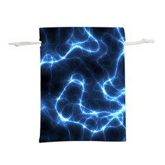 Lightning Electricity Pattern Blue Lightweight Drawstring Pouch (l) by Mariart