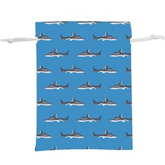 Shark Pattern  Lightweight Drawstring Pouch (xl) by bloomingvinedesign