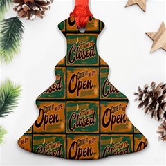 Open Closed 1 Christmas Tree Ornament (two Sides) by ArtworkByPatrick