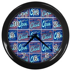 Open-closed-1 Wall Clock (black) by ArtworkByPatrick