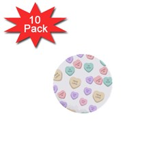 Hearts 1  Mini Buttons (10 Pack) 