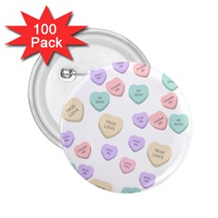 Hearts 2 25  Buttons (100 Pack) 