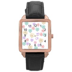 Hearts Rose Gold Leather Watch 