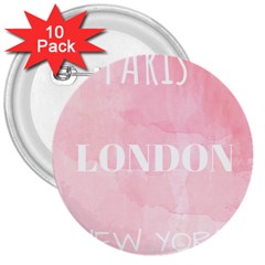 Paris 3  Buttons (10 Pack)  by Lullaby