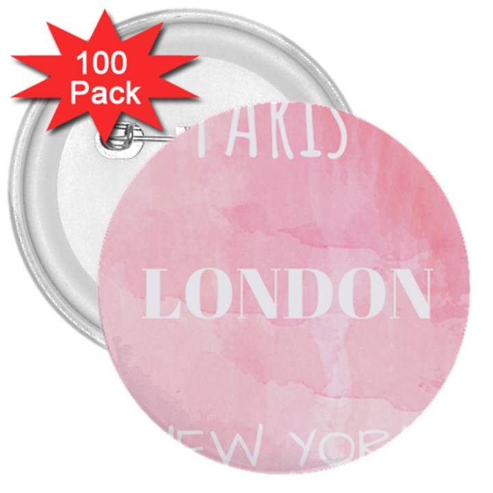 Paris 3  Buttons (100 pack) 