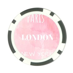 Paris, London, New York Poker Chip Card Guard (10 Pack) by Lullaby