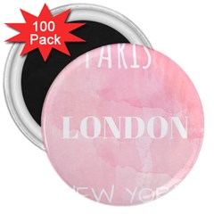 Paris, London, New York 3  Magnets (100 Pack) by Lullaby