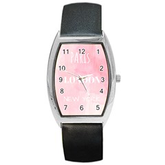 Paris, London, New York Barrel Style Metal Watch by Lullaby