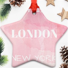 Paris, London, New York Star Ornament (two Sides) by Lullaby